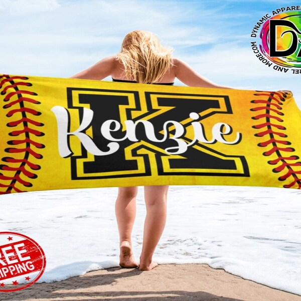 Softball Beach Towel Etsy