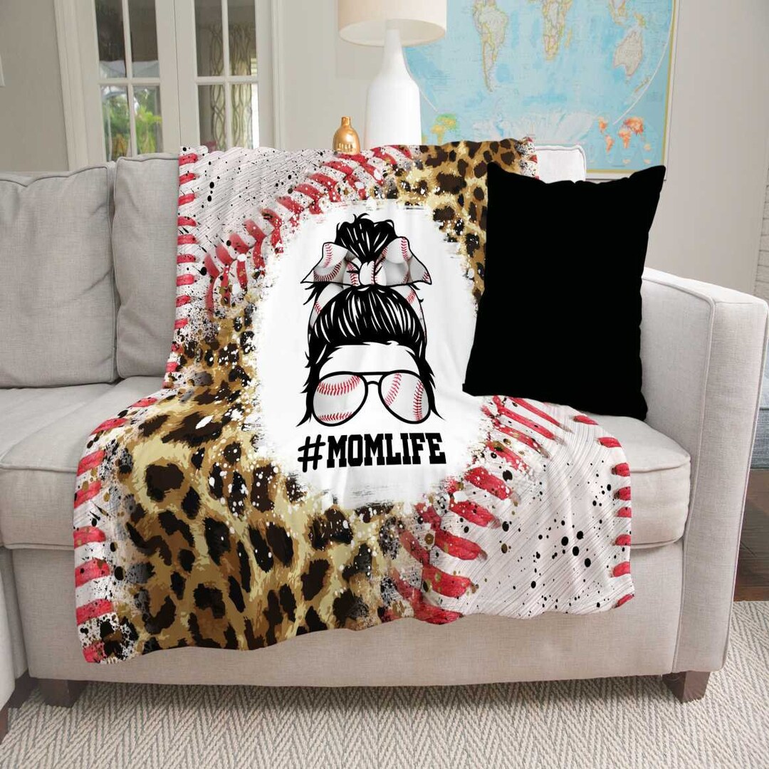 Baseball Mom Blanket Leopard Minky Blanket Minky Blanket Etsy