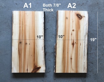 Live Edge Aspen Wood Slabs, Small Slices, Lighter-colored Gold Peach, Very Tiny Little, natural bark edge still on, softwood, 2 feet, Rare