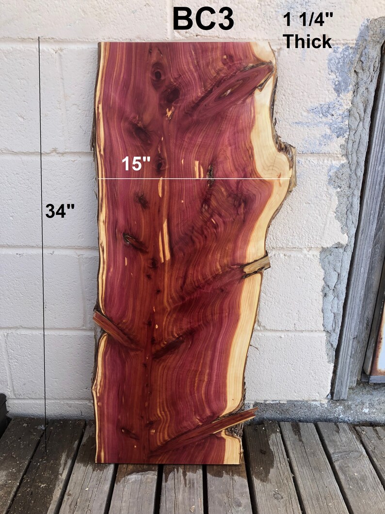 Eastern Red Cedar Live Edge Slabs Etsy