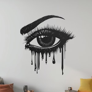 Dripping Eye Metal Wall Art | Eye Wall Decor | Emotional Eye Design for Home