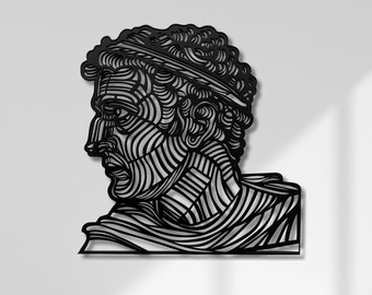 Roman Emperor Metal Wall Art: Historical Portrait Decor