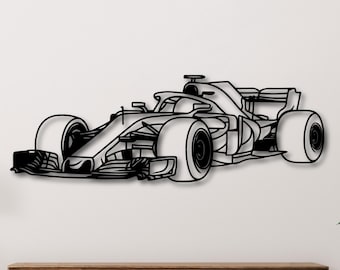 Metal Wall Art Formula raceauto | F1-decor | Cadeau voor autoliefhebbers, hem of vriend | Garage Art Sculpture