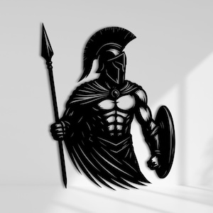 Spartan Warrior Metal Wall Art: Ancient Greek Decor