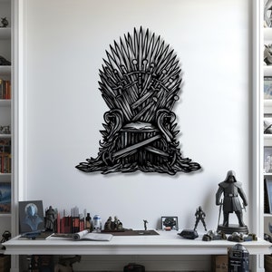 Iron Throne Metal Wall Art: Fantasy Home Decor