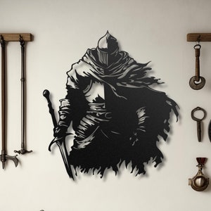 Epic Knight Metal Wall Art, Medieval Knight Room Decor, Epic Warrior Metal Sculpture, Historical Artwork