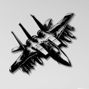 Fighter Jet Metal Wall Art, Airplane Wall Decor, 3D Aircraft Metal Sculpture, Military Jet Decor for Living Room, Aviation Enthusiast Gift