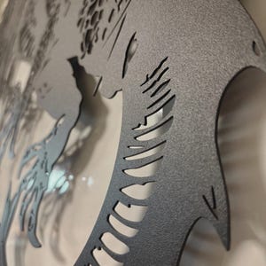 Dragon Metal Wall Art, Dragon Wall Decor, Mythical Dragon Home Decoration, Fantasy Dragon Silhouette Wall Hanging