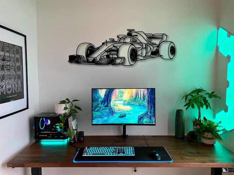 Simple F1 Racing Deco Formula Race Car Metal Wall Art | F1 Decor | Gift for Car Enthusiasts ...