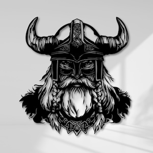 Viking Warrior Metal Wall Art: Nordic Home Decor