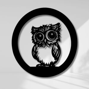 Modern Owl Metal Wall Art: Minimalist Animal Decor