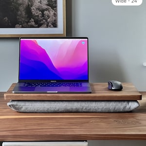 Walnut lap desk, Wood lap desk, Lap desk with cushion image 6