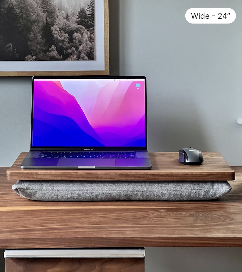 Walnut lap desk, Wood lap desk, Lap desk with cushion image 6