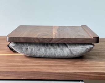 Walnut lap desk, Wood lap desk, Lap desk with cushion