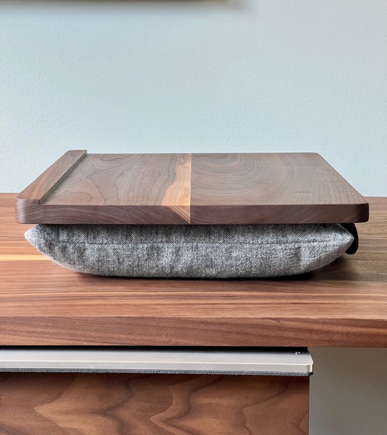 Walnut lap desk, Wood lap desk, Lap desk with cushion image 2