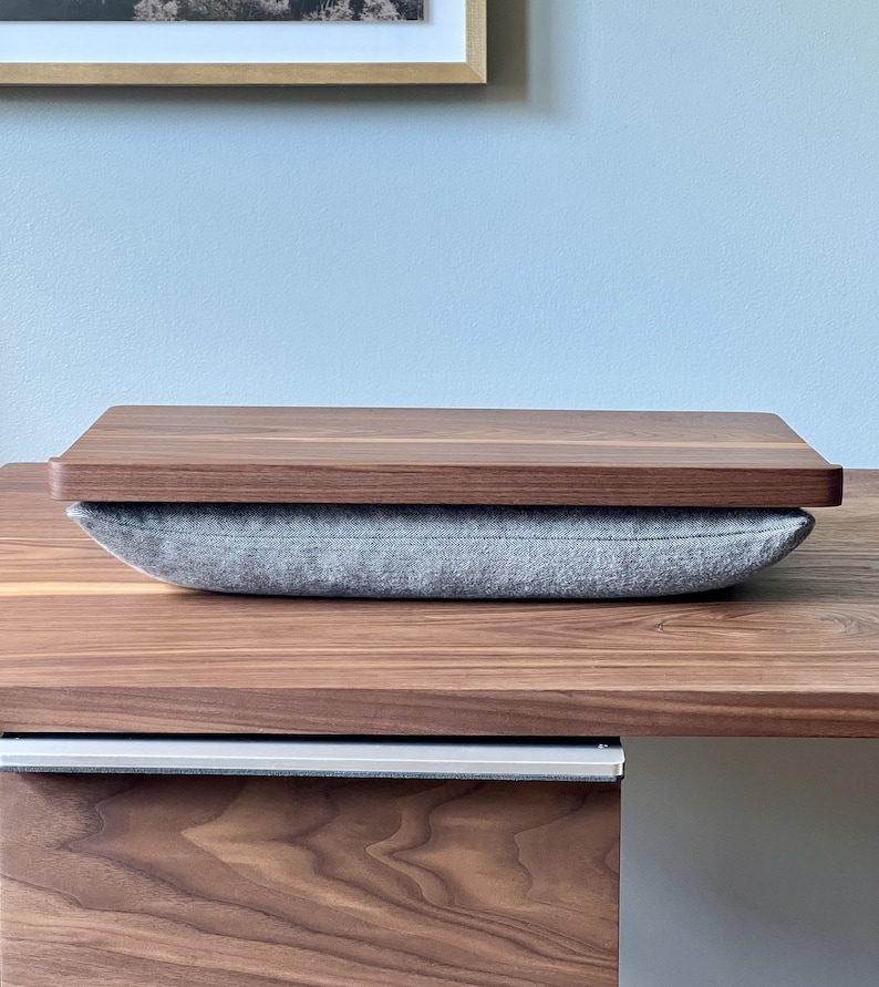 Walnut lap desk, Wood lap desk, Lap desk with cushion image 4