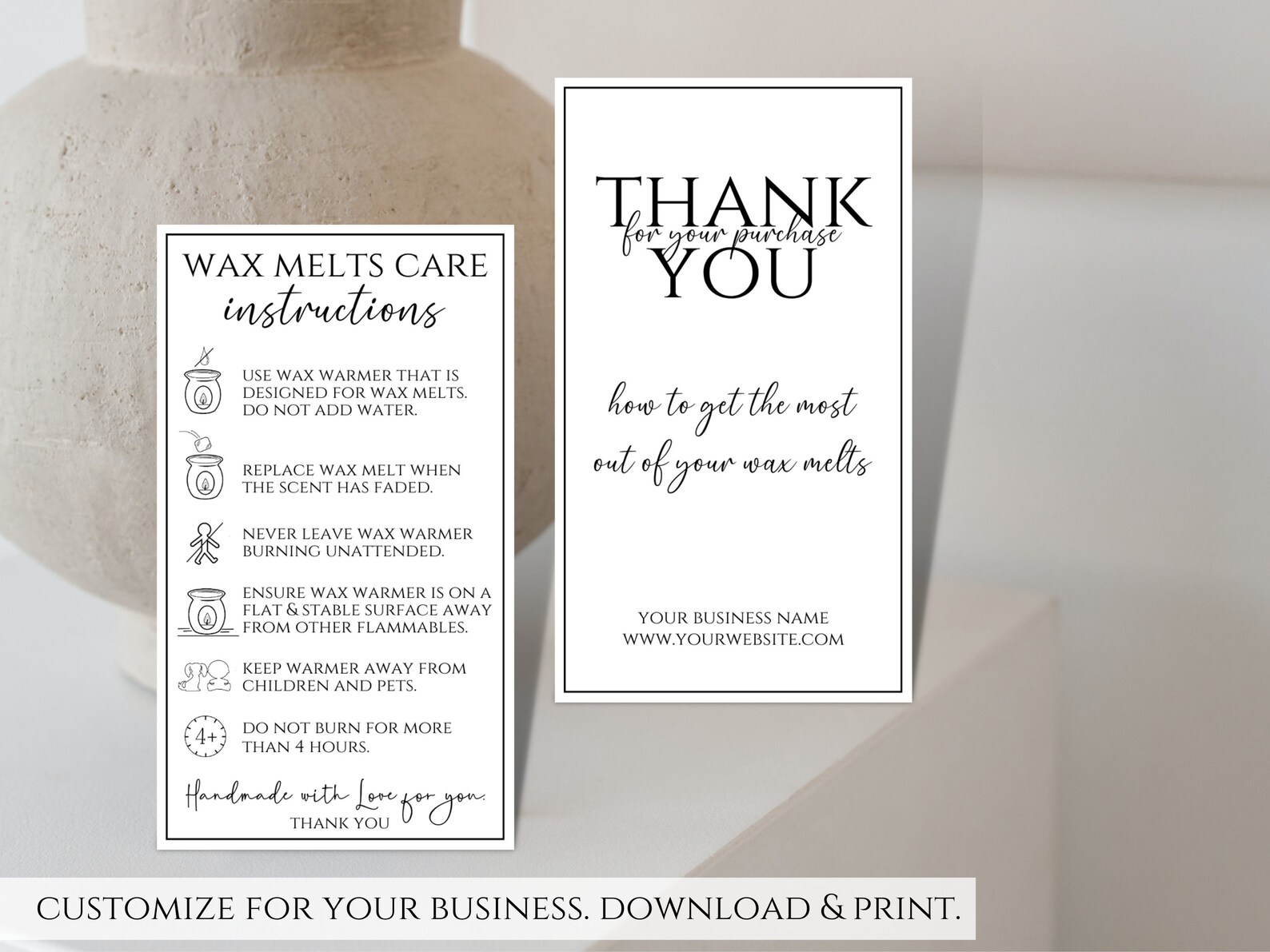 Wax Melt Instructions Printable Wax Melt Care Instructions - Etsy