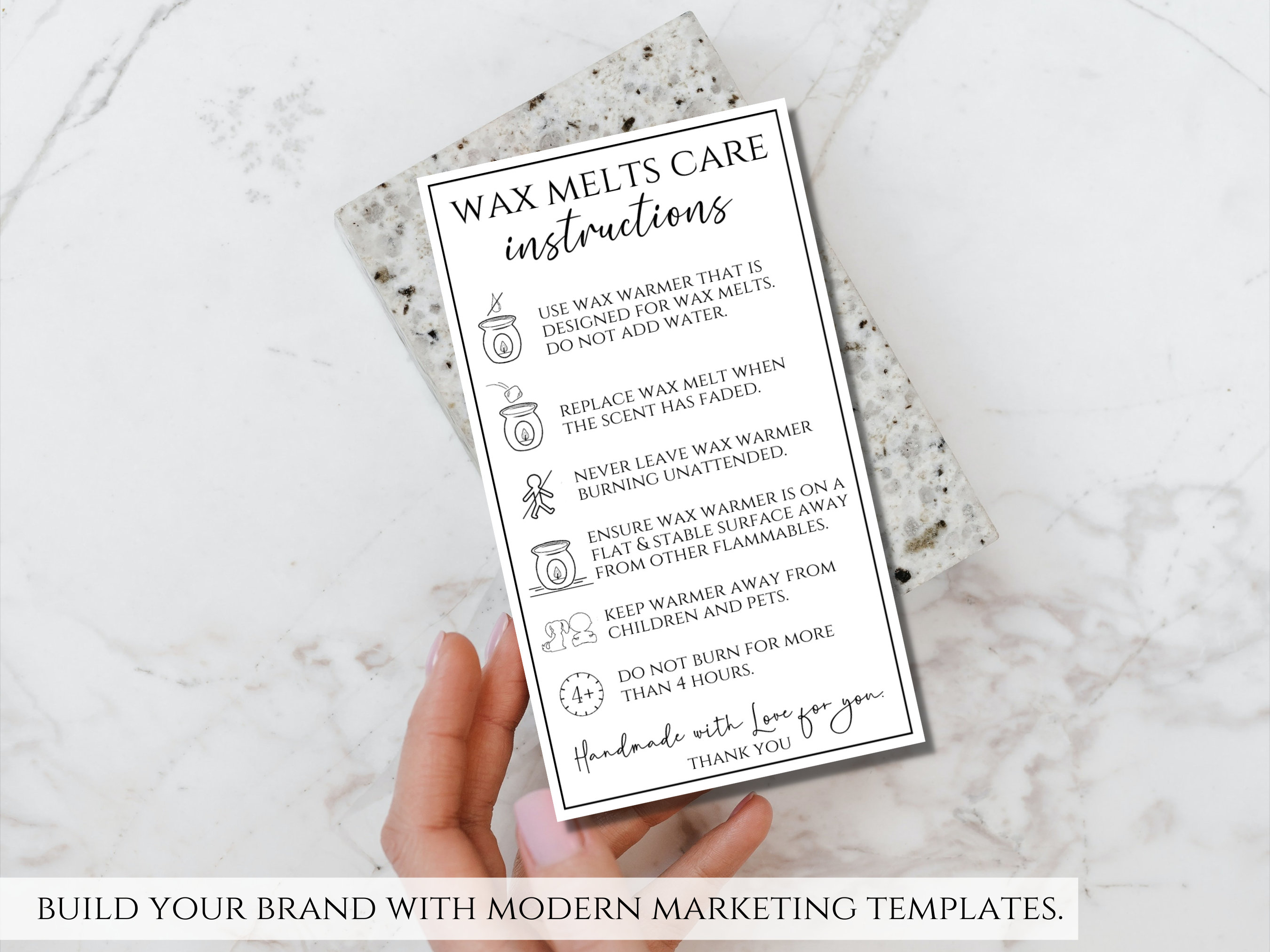 Wax Melt Instructions Printable Wax Melt Care Instructions Etsy