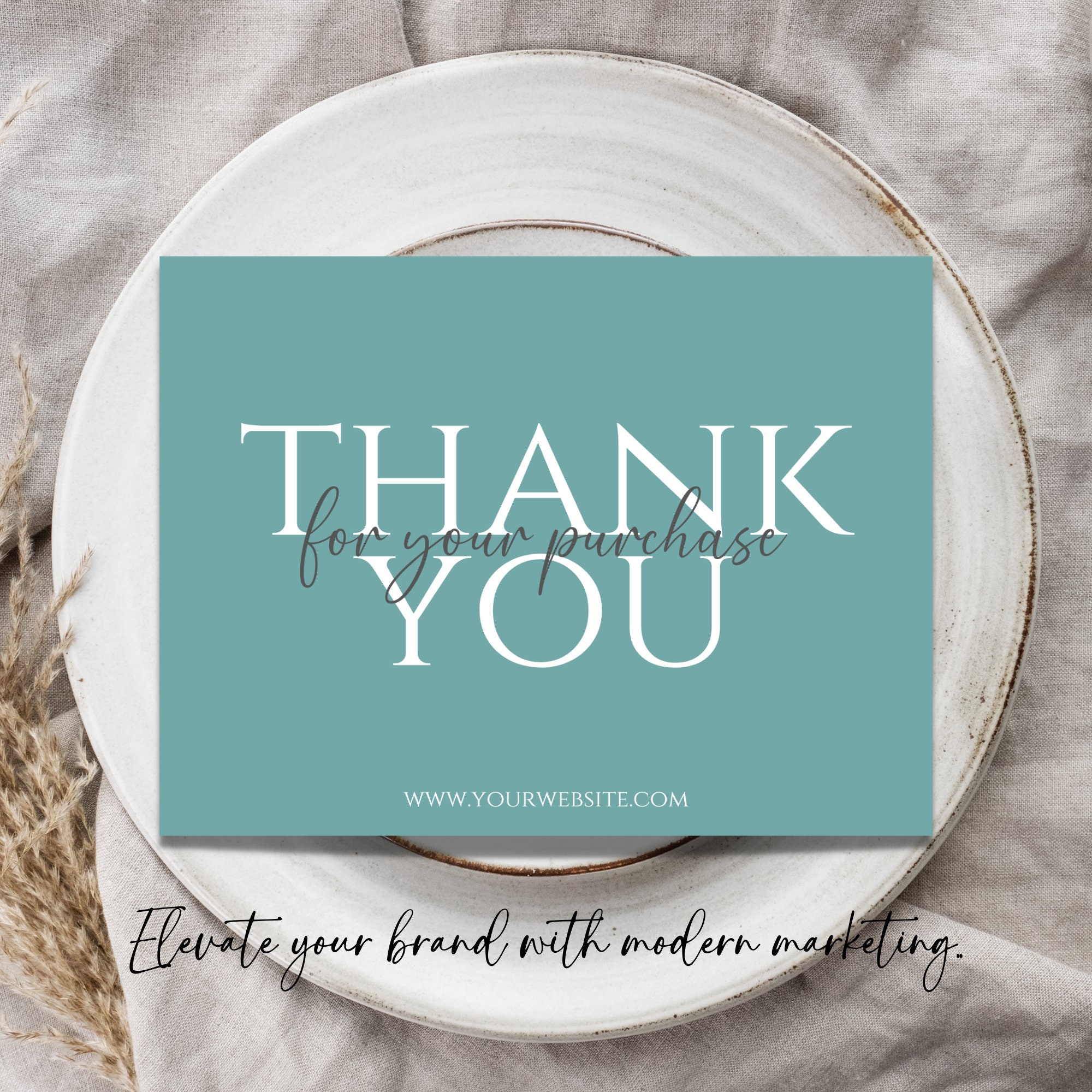 Printable Thank You Card Template, Editable Thank You Card Insert
