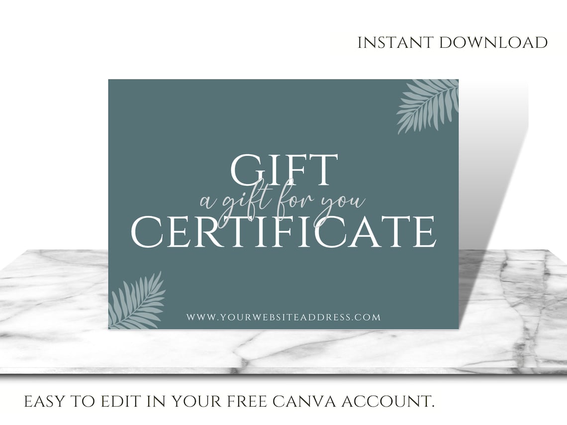 Modern Gift Certificate Template Printable Editable Gift Card - Etsy