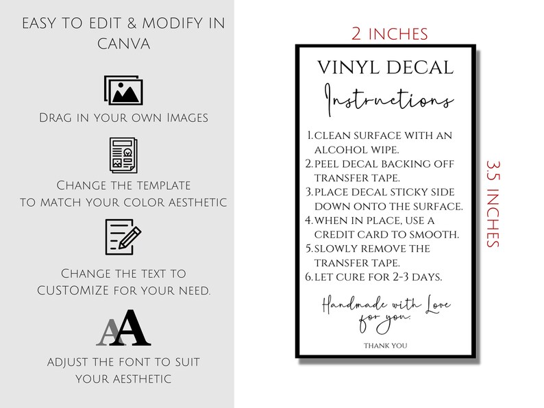 Decal Instructions Printable Decal Application Instructions - Etsy