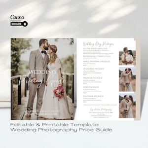 Editable Wedding Photography Pricing Guide Template (Canva)