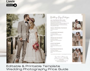 Editable Wedding Photography Pricing Guide Template (Canva)