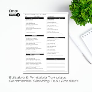 Editable Cleaning Business Checklist: Canva Template (Printable)