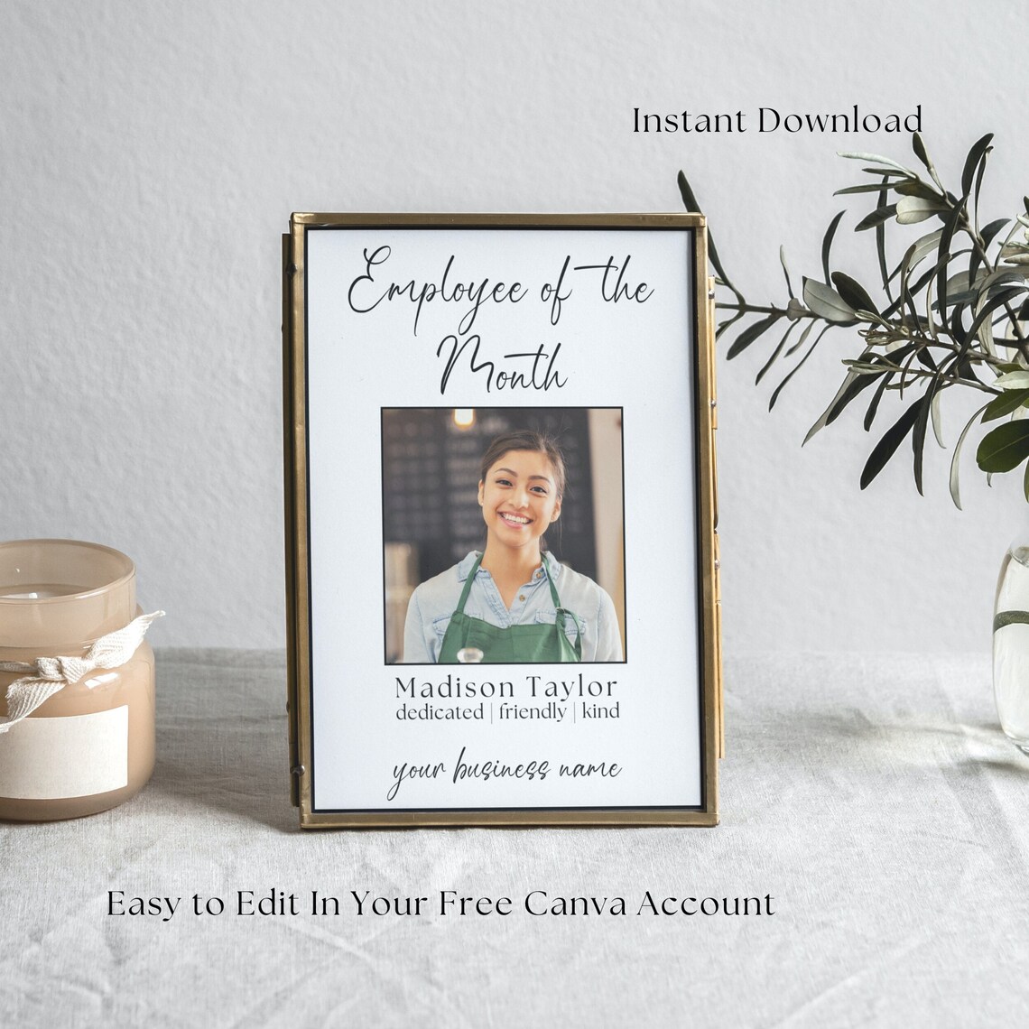 Editable Employee of the Month Sign Template (digital Download) - Etsy