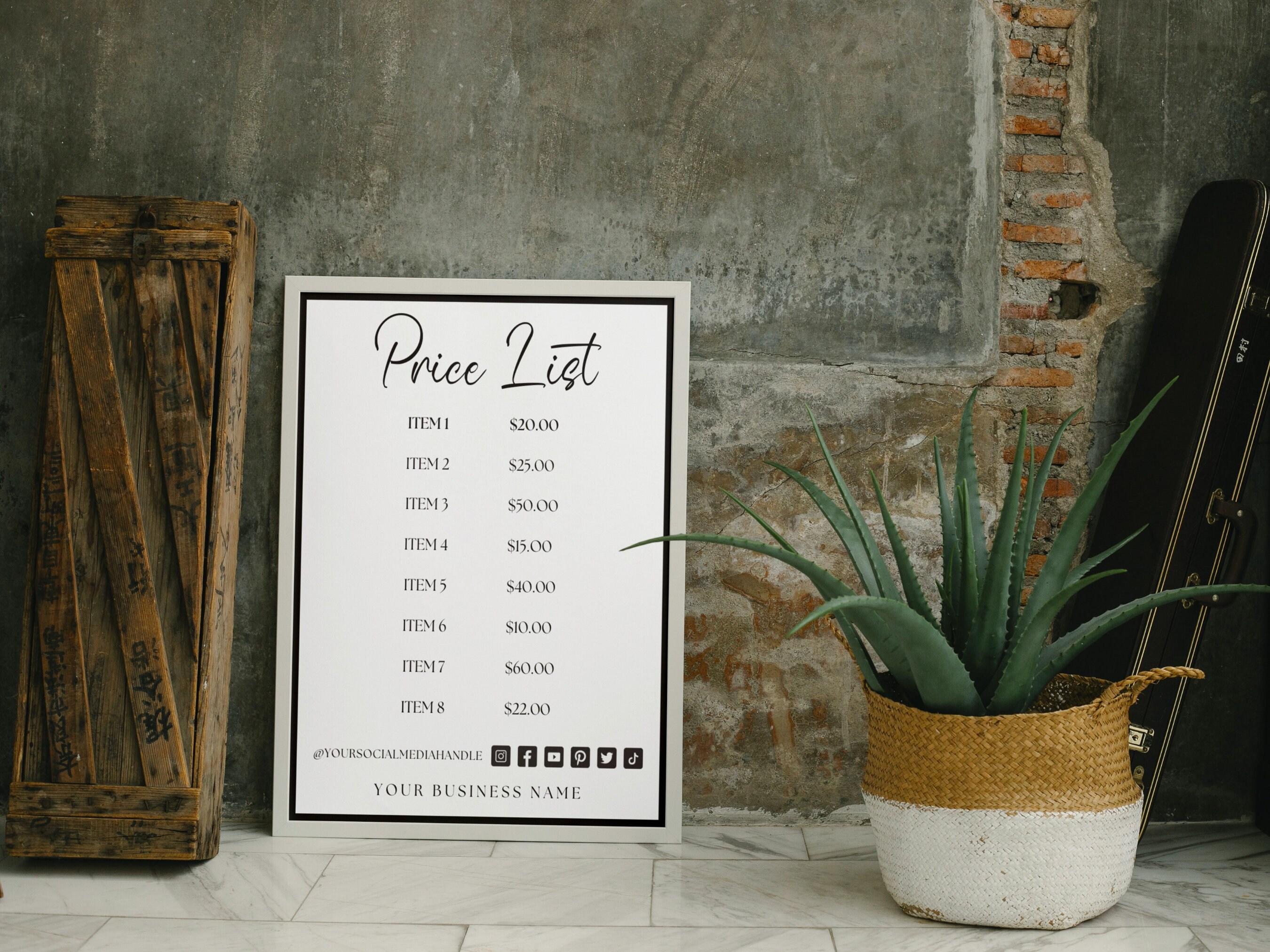 Editable Price List Sign Template Printable Price List - Etsy