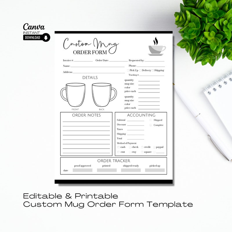 Java Coffee Order Form Printable Coffee Order Forms - Etsy