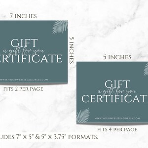 Modern Gift Certificate Template Printable Editable Gift Card - Etsy