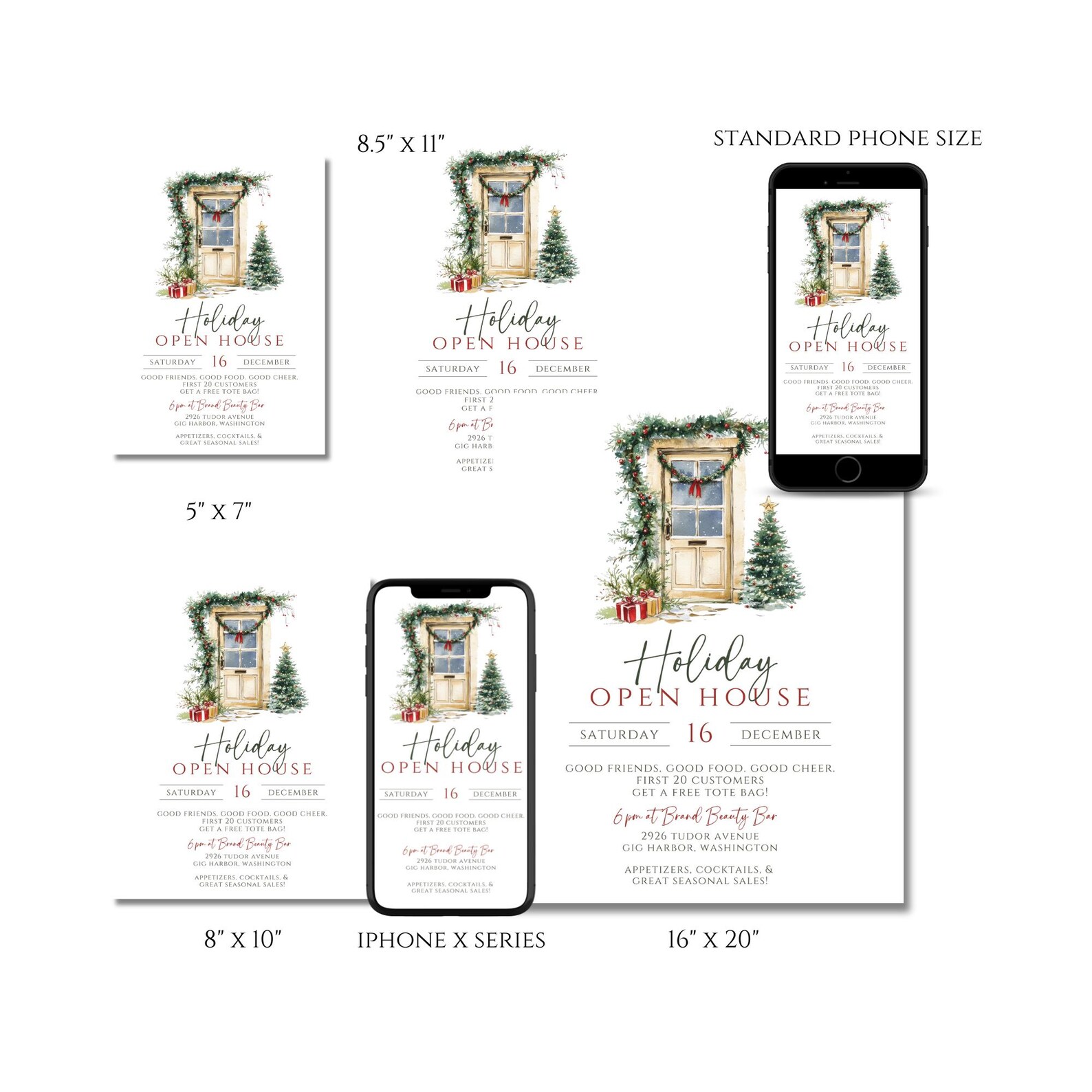 Editable Christmas Open House Invitation Template (digital Download) - Etsy