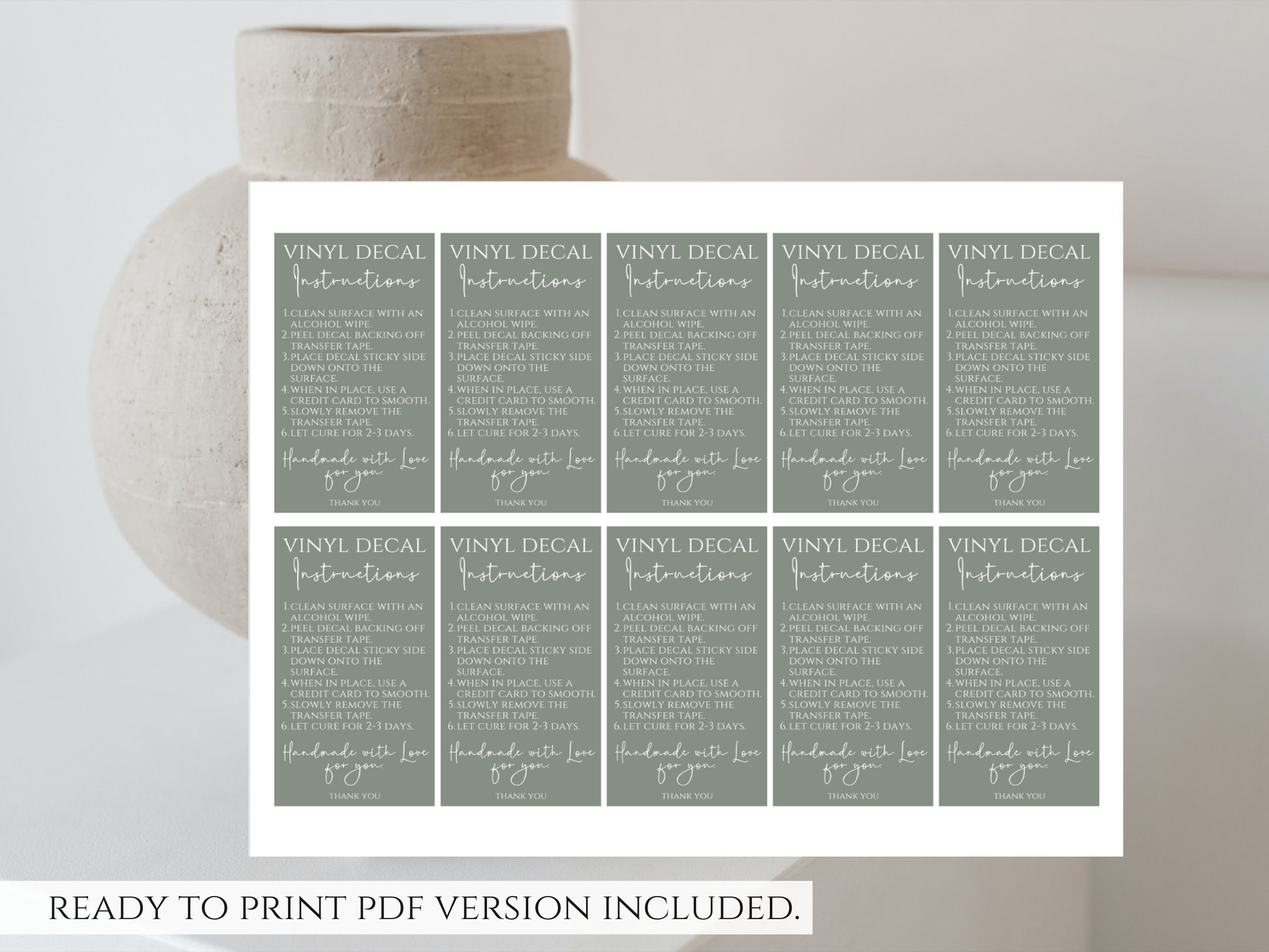 Decal Instructions Printable Decal Application Instructions - Etsy UK