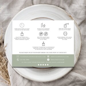 Editable Candle Care Card Template: Printable Instructions (Canva) image 4