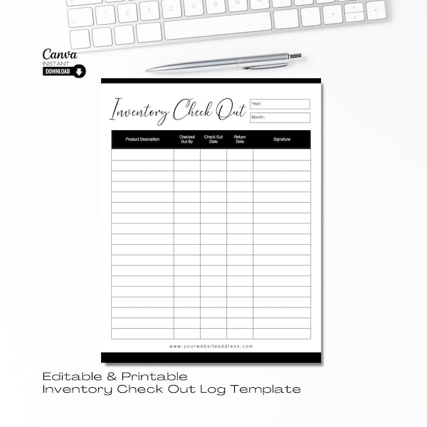 Inventory Sign Out Sheet Template - Etsy