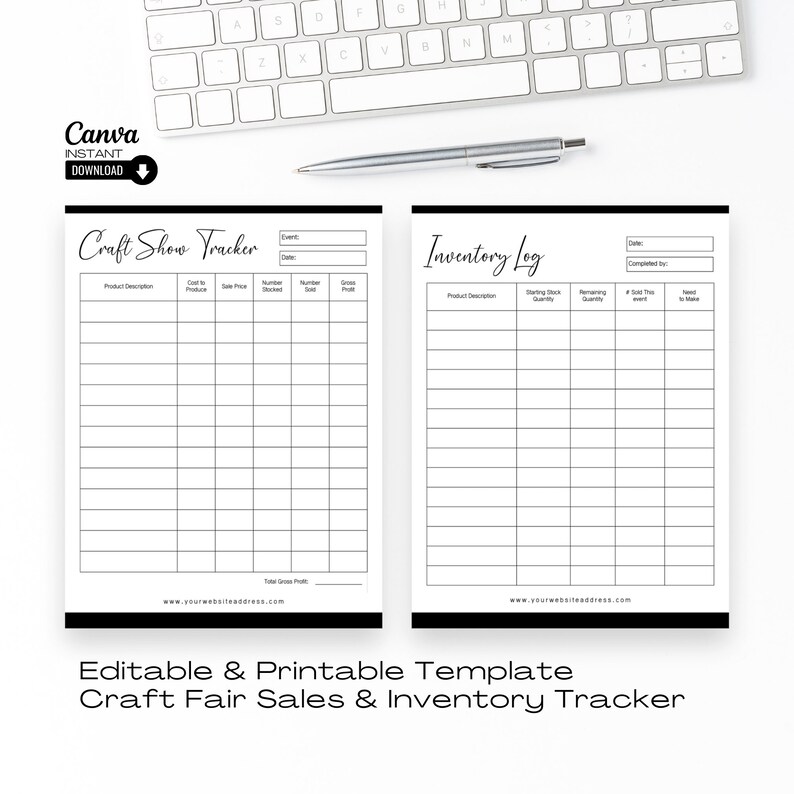 Craft Show Inventory Tracker: Editable Sales Log (canva Template) - Etsy