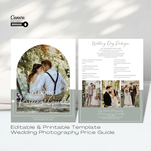 Editable Wedding Photography Pricing Guide Template (Canva)