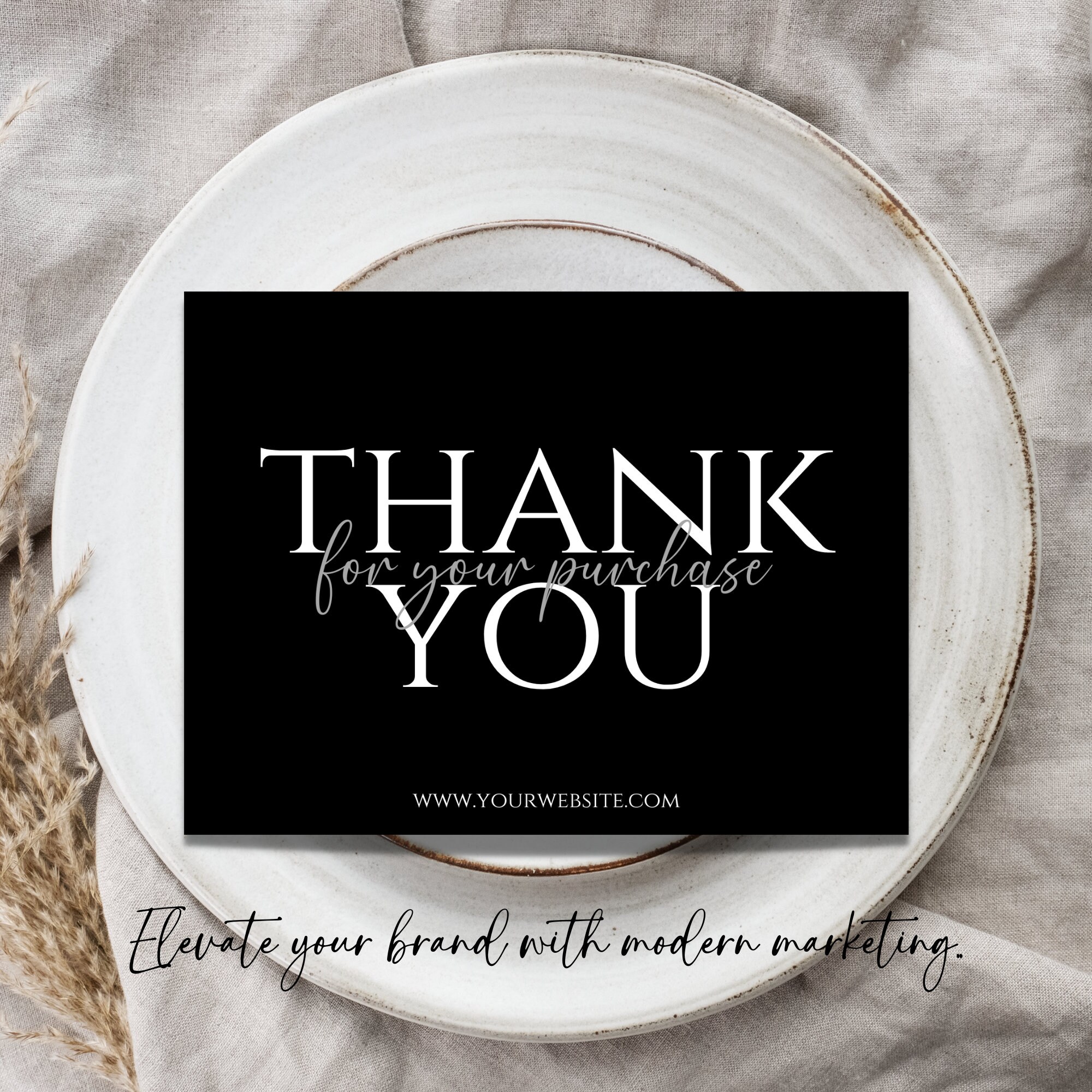 Printable Thank You Card Template, Editable Thank You Card Insert ...