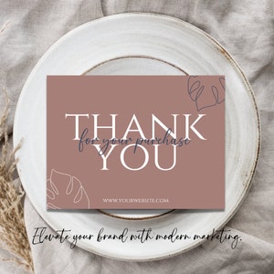 Printable Thank You Card Template, Editable Thank You Card Insert ...