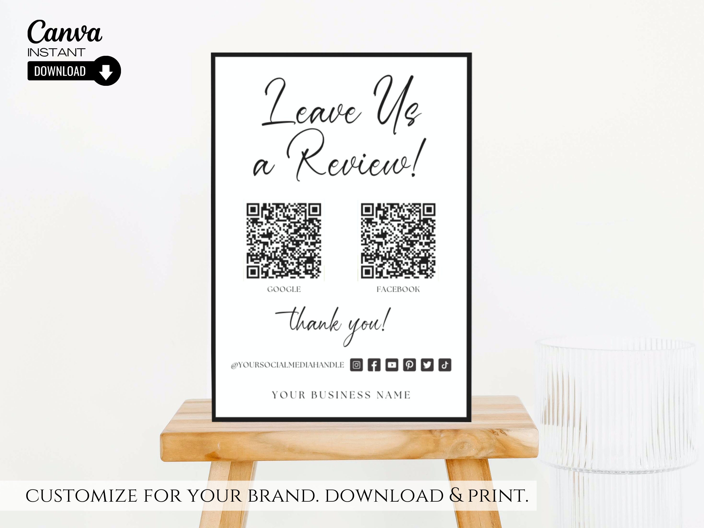 Editable Business Sign Template Bundle Scan to Pay Sign Ask - Etsy