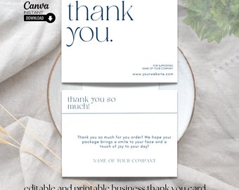 Editable Business Thank You Card Template (Digital Download)