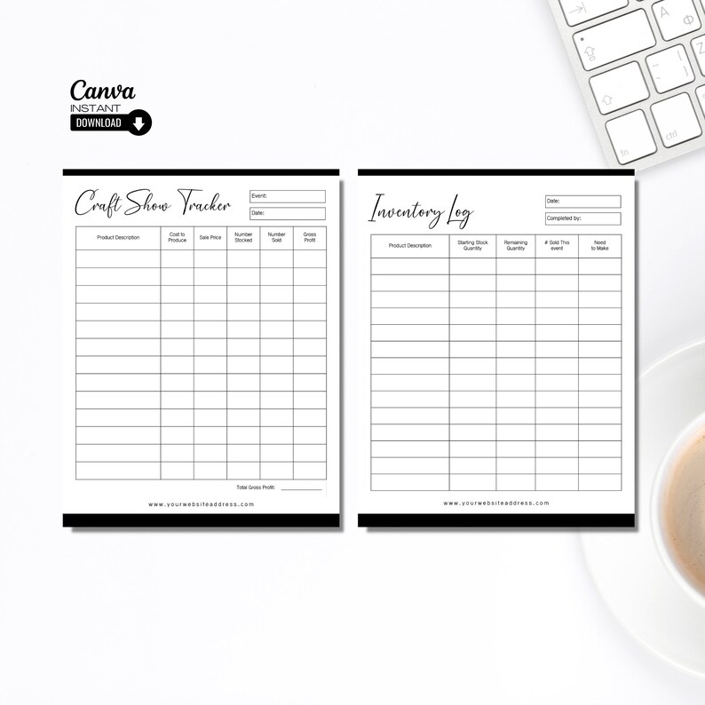 Craft Show Inventory Tracker Template: Editable Sales Log (canva ...