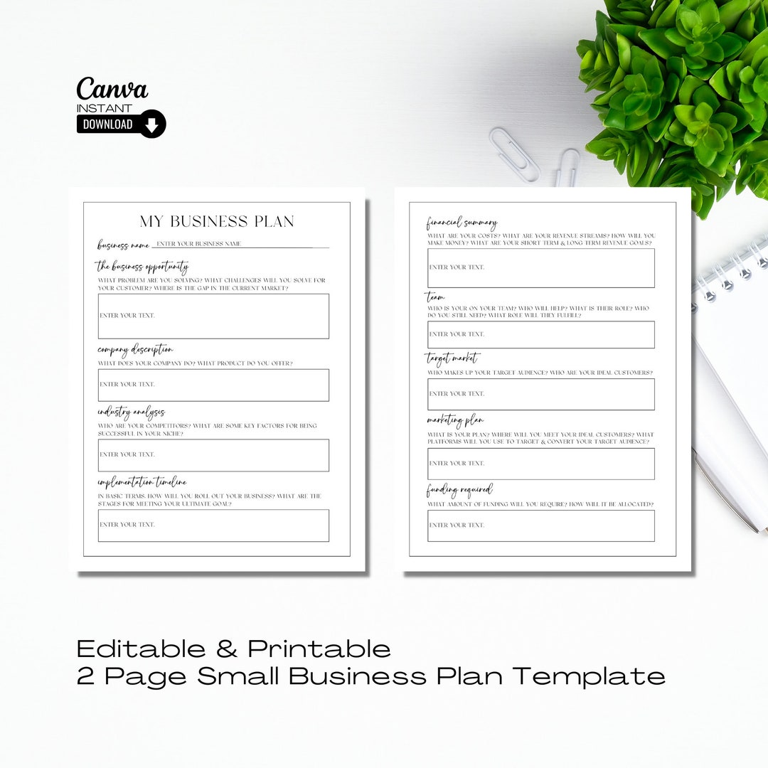 Image 9 for One Page Business Summary Template
