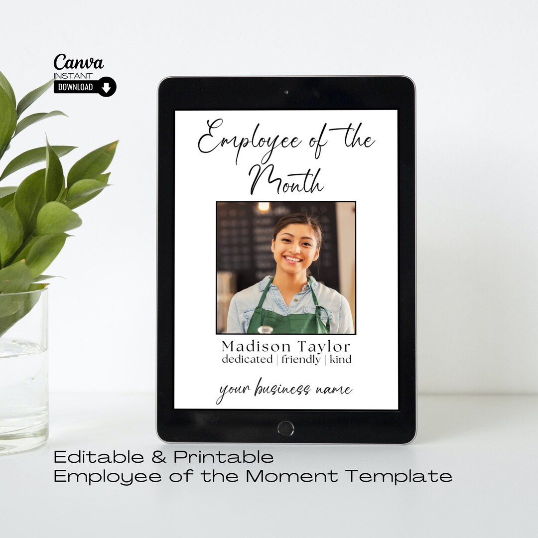 Editable Employee of the Month Sign Template (printable) - Etsy