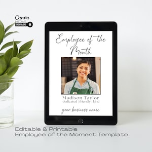 Editable Employee of the Month Sign Template (Printable)