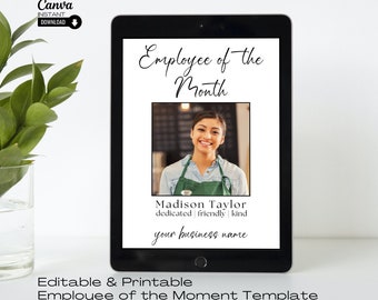 Buy Editable Employee of the Month Poster 24x36 Digital Template ...