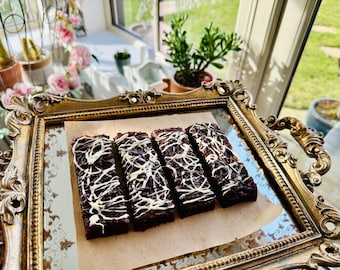 Vegan Gluten-Free Brownie Gift Box | Chocolate Topped | Refined Sugar Free | Postable Treats UK | Dairy Free Dessert Gift