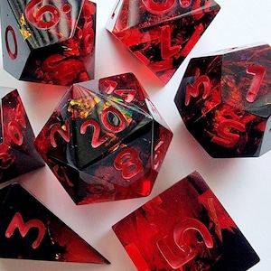 Carina Nebula| 7 Piece Sharp Edge Dice Set| Roleplaying Games, Table Top Gaming