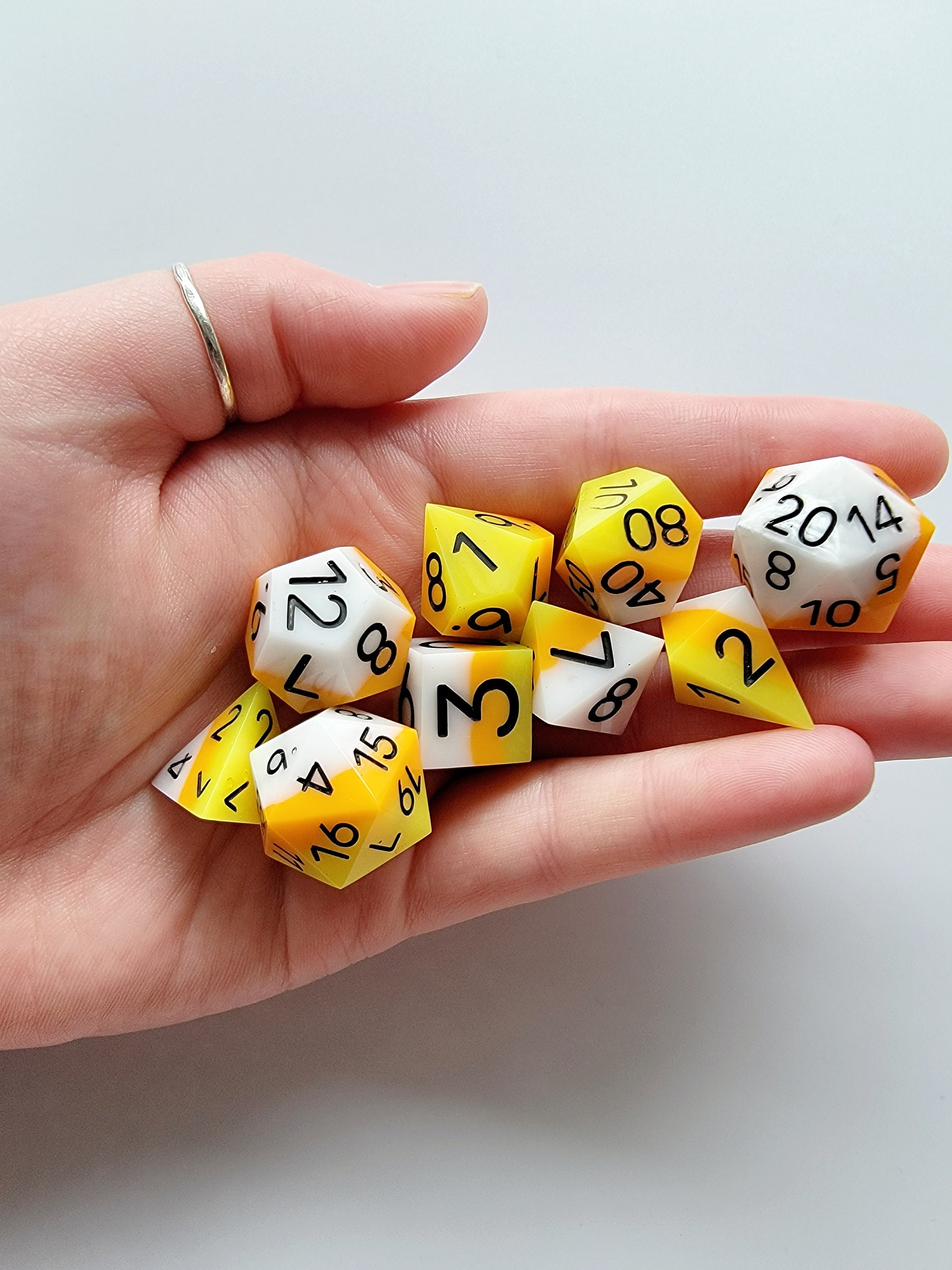 Candy Corn 9 Piece Sharp Edge Dice Set Dnd Roleplaying Etsy